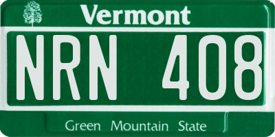 VT license plate NRN408