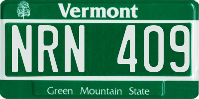 VT license plate NRN409