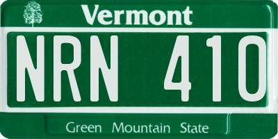 VT license plate NRN410