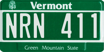VT license plate NRN411