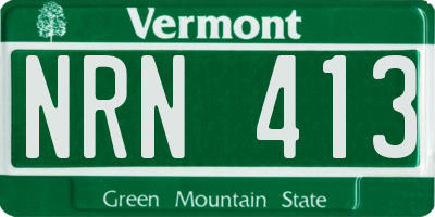 VT license plate NRN413
