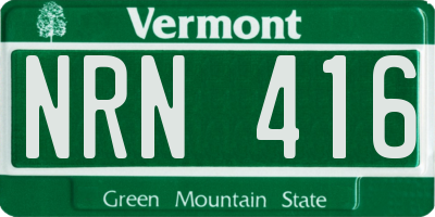 VT license plate NRN416