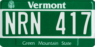 VT license plate NRN417