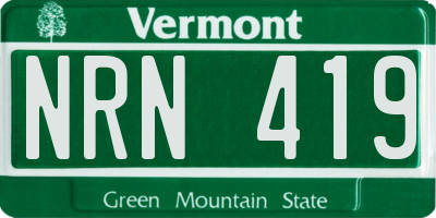 VT license plate NRN419