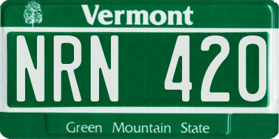 VT license plate NRN420