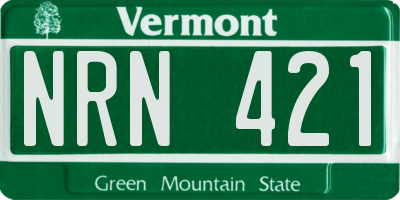 VT license plate NRN421