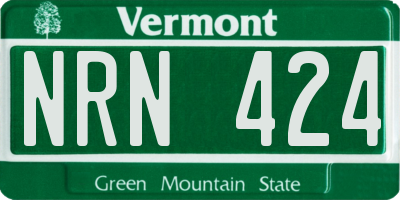 VT license plate NRN424