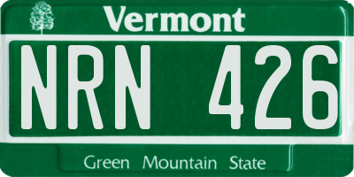 VT license plate NRN426