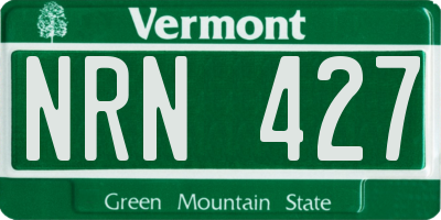VT license plate NRN427