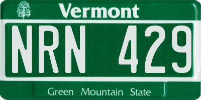 VT license plate NRN429