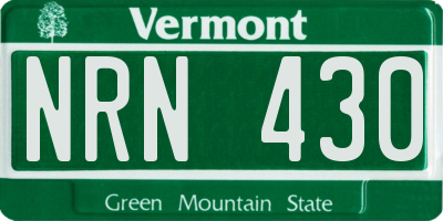VT license plate NRN430