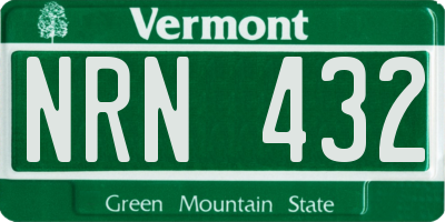VT license plate NRN432
