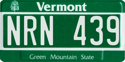 VT license plate NRN439