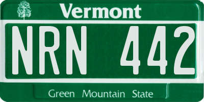 VT license plate NRN442