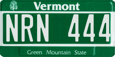 VT license plate NRN444