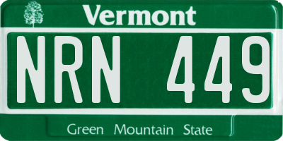 VT license plate NRN449