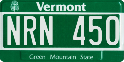 VT license plate NRN450