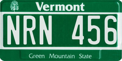 VT license plate NRN456