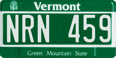 VT license plate NRN459