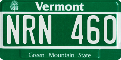VT license plate NRN460