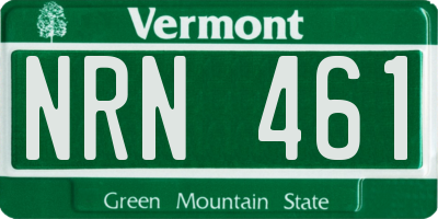 VT license plate NRN461