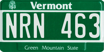 VT license plate NRN463