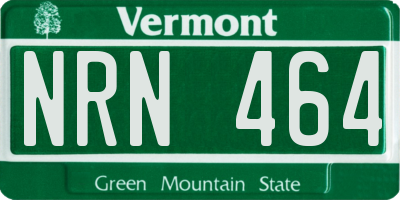 VT license plate NRN464