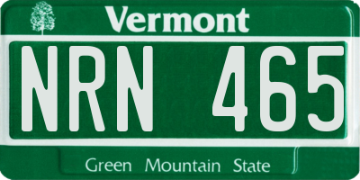 VT license plate NRN465