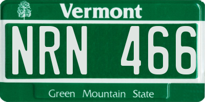 VT license plate NRN466