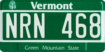 VT license plate NRN468