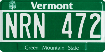 VT license plate NRN472