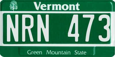VT license plate NRN473