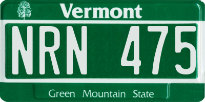 VT license plate NRN475