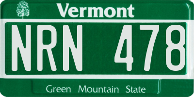 VT license plate NRN478
