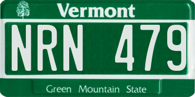 VT license plate NRN479