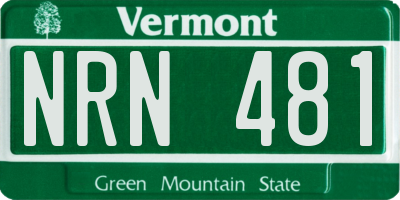 VT license plate NRN481