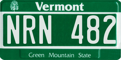 VT license plate NRN482