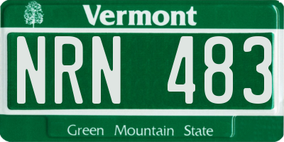 VT license plate NRN483