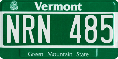 VT license plate NRN485