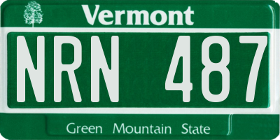 VT license plate NRN487