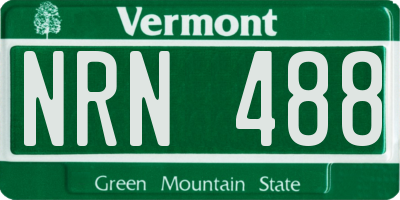 VT license plate NRN488