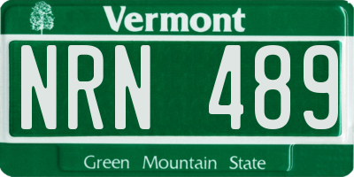 VT license plate NRN489