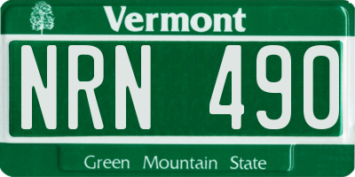 VT license plate NRN490
