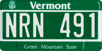 VT license plate NRN491