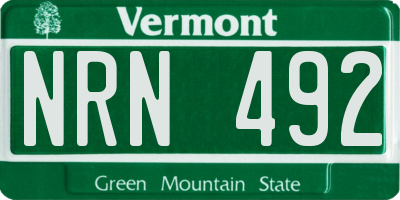VT license plate NRN492