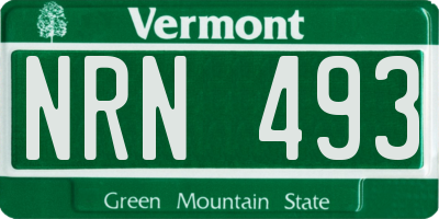 VT license plate NRN493