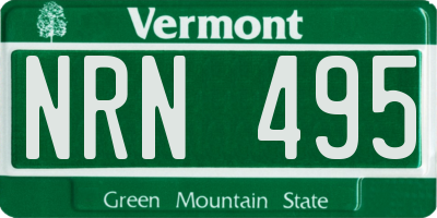 VT license plate NRN495