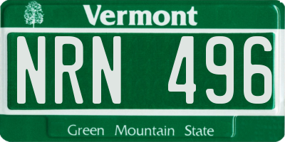 VT license plate NRN496