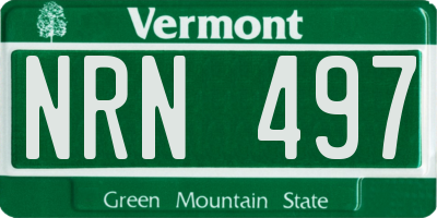 VT license plate NRN497