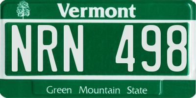 VT license plate NRN498